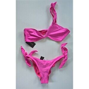 Frederick's of Hollywood Size Medium Laguna Pink Bikini Tie Bottom NWT